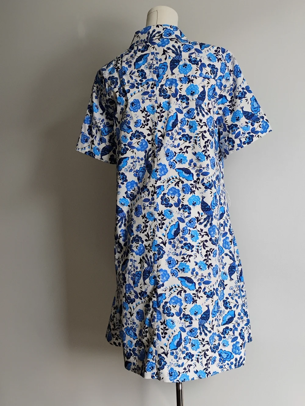 Kate Spade Peacock Floral Shirt Dress Size L - Picture 4 of 13